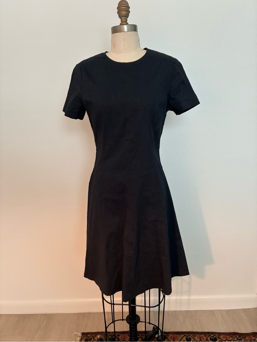Theory Classic Navy Blue Short Sleeve Fit-and-Flare Dress